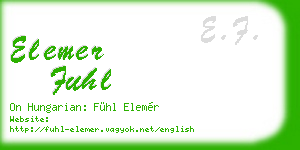 elemer fuhl business card